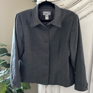 Pendleton 100% Virgin Wool Gray Button Front Jacket, Women’s Size 12